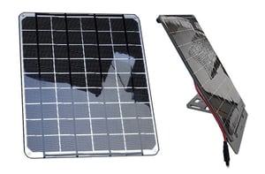 Solar panel for deployment kit, front and side view