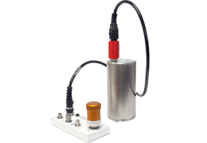Meridian Compact Posthole seismometer connected to instrumentation by a large cable