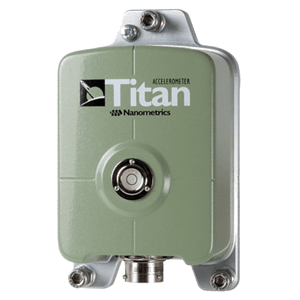 Green Titan Accelerometer Standing upright