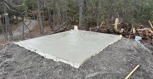 Concrete pad being poured