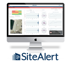 Sitealert software dashboard displayed on a computer screen